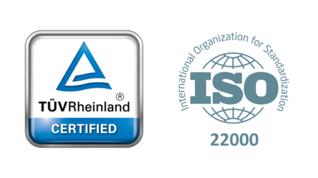 Certificare conform TÜV Rheinland și ISO 22000