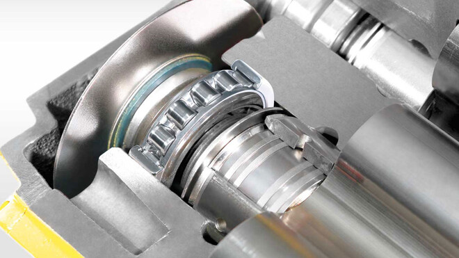 Suflantă cu lobi cu lagăre extrem de robuste.