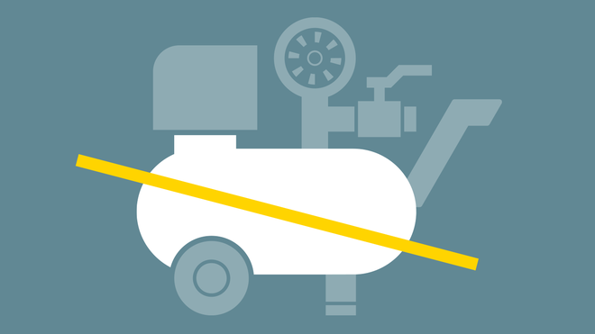 i.Comp 3 nu necesită un recipient de aer comprimat.